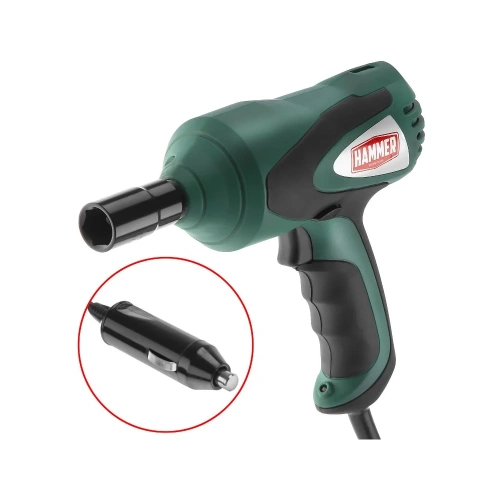 Ударный гайковерт Hammer flex 12в 380нм автомобильный в кейсе GWT380A 680342