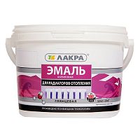 Эмаль акриловая Лакра для радиаторов белая глянцевая 0,9 кг