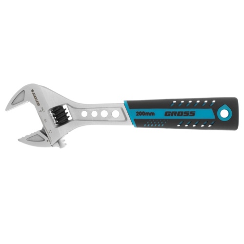 Ключ разводной, 200 мм, CrV, двухкомпонентная ручка Gross фото 3