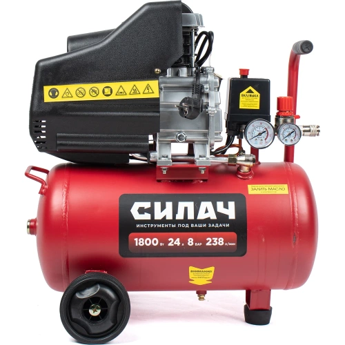 Воздушный компрессор СИЛАЧ ВК-24.1800 (238л/мин,объем24л,1,8кВт,8бар,2850об/мин) (1/14) 024055 фото 5
