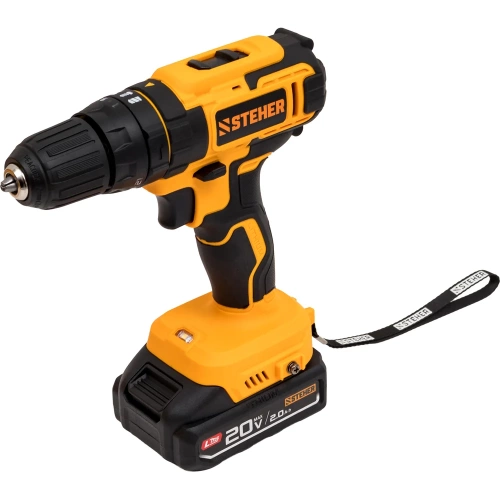 Ударная дрель-шуруповерт STEHER STEHER 20 В, 40 Н·м, 1 АКБ LMS (2 А·ч) CDS-40-21CDS-40-21 Ударная дрель-шуруповерт STEHER STEHER 20 В, 40 Н·м, 1 АКБ LMS (2 А·ч) CDS-40-21CDS-40-21