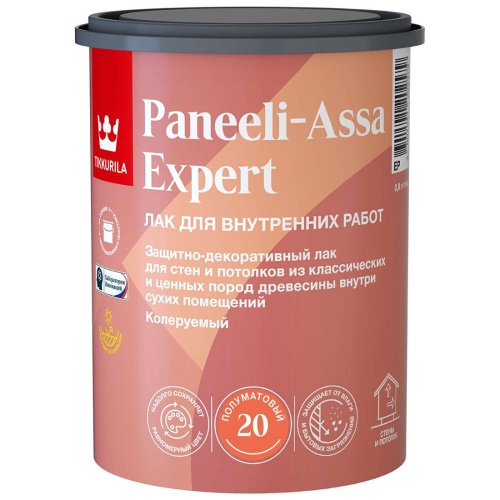 Лак акриловый Tikkurila Paneeli Assa Expert 700014047 база EP полуматовый 0,9 л