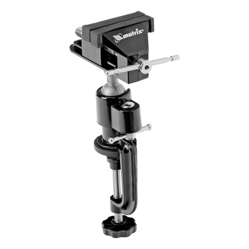 Тиски настольные, многофункциональные, сменная насадка, хомут для дрели, шарнирный механизм, 70 мм Matrix фото 3