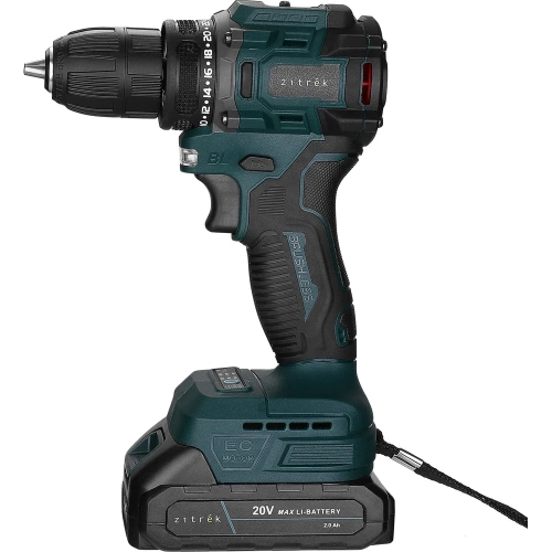 Дрель-шуруповерт аккумуляторная бесщеточная Zitrek Greenpower 20 PRO в кейсе, 20В, 2x2.0Ач 085-1314 фото 6 Дрель-шуруповерт аккумуляторная бесщеточная Zitrek Greenpower 20 PRO в кейсе, 20В, 2x2.0Ач 085-1314 фото 6