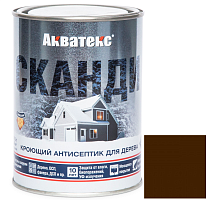 Антисептик акриловый кроющий для дерева Акватекс Сканди полуматовый Лакрица 0,75 л