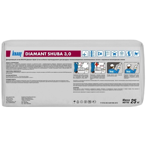 Штукатурка цементная декоративная Knauf Диамант Шуба 3 мм 25 кг фото 3