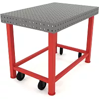 Сварочный стол Flamet 800x1200 expert 12 мм подстолье с перемычками и колесами КPBK-800x1200-12