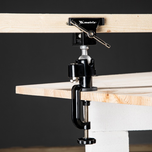Тиски настольные, многофункциональные, сменная насадка, хомут для дрели, шарнирный механизм, 70 мм Matrix фото 34