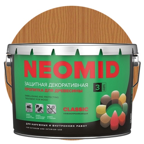 Пропитка для древесины Neomid Bio Color Classic Орегон 9 л Пропитка для древесины Neomid Bio Color Classic Орегон 9 л