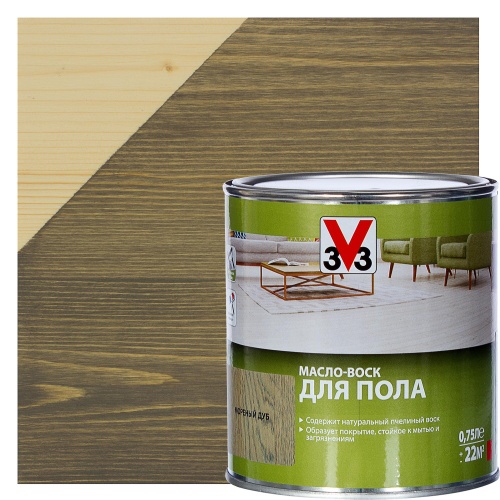 Масло-воск для пола V33 Мореный дуб 0,75 л фото 3