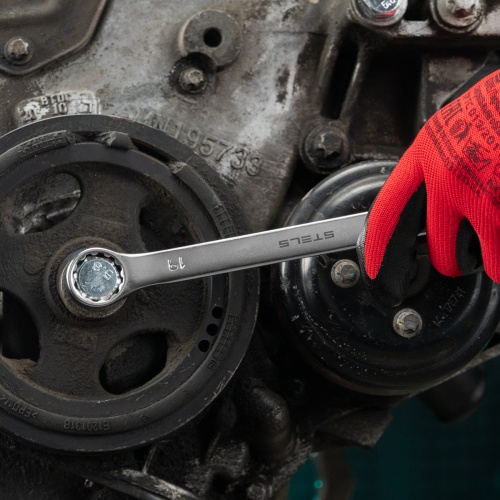 Ключ комбинированный, 19 мм, CrV, матовый хром Stels фото 8