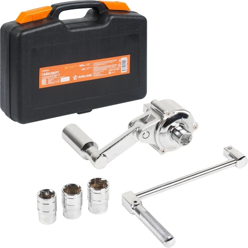 Гайковерт Airline механич. 1/2" 800Нм 1:16 с головками 17, 19, 21мм пласт. кейс ATAB100 Гайковерт Airline механич. 1/2" 800Нм 1:16 с головками 17, 19, 21мм пласт. кейс ATAB100