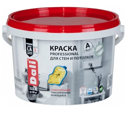 Краска для стен и потолков акриловая Dali Professional база А 2,5 л