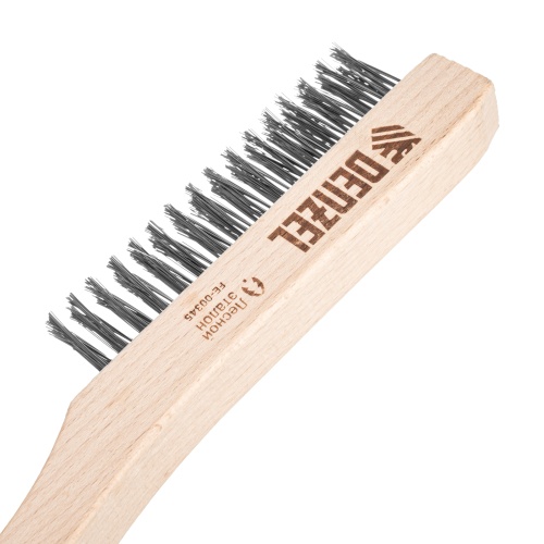 Щетка зачистная 3-х рядная, прямая проволока из нержавеющей стали с деревянной ручкой, EFP// Denzel фото 5 Щетка зачистная 3-х рядная, прямая проволока из нержавеющей стали с деревянной ручкой, EFP// Denzel фото 5