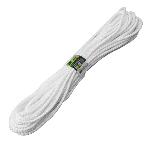 Шнур вязаный полипропиленовый с серд. белый, 7 мм, L 20 м, Сибртех фото 2