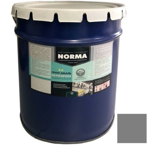 Грунт-эмаль 3 в 1 Novocolor серая матовая 20 кг