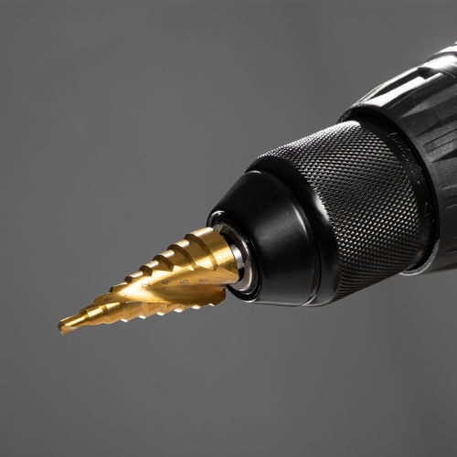 Сверло ступенчатое, 4-6-8-10-12-14-16-18-20 мм, HSS, спиральный профиль, шестигранный хвостовик Matrix фото 6