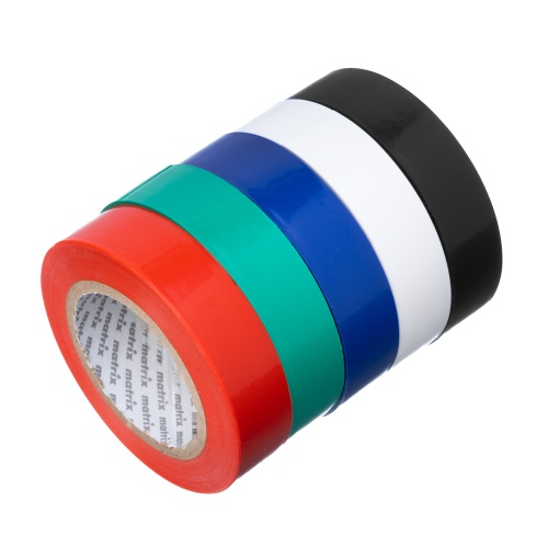 Набор изолент ПВХ цветных 15 мм х 10 м, в упаковке 5 шт, 150 мкм Matrix Набор изолент ПВХ цветных 15 мм х 10 м, в упаковке 5 шт, 150 мкм Matrix