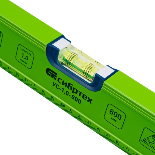 Уровень алюминиевый УС-1, 0-800, фрезерованный, 3 глазка, рукоятки, 800 мм Сибртех фото 4