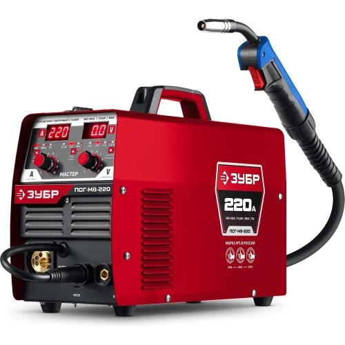 Горелка ЗУБР ПСГ-220 MIG / MAG, FCAW, MMA, TIG, 220 А, полуавтомат сварочный, с газом / без газа ПСГ-М8-220