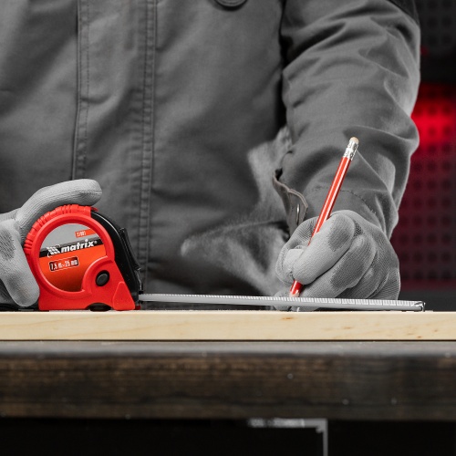 Рулетка Rubber,7,5 м х 25 мм,обрезиненный корпус Matrix фото 9