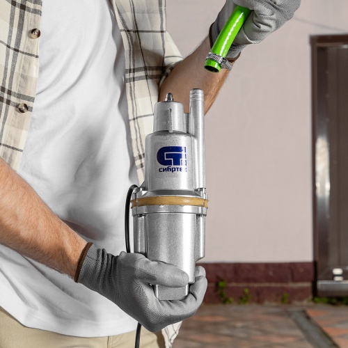 Вибрационный насос СВН300-15, верхний забор, 300 Вт, напор 75 м, 1200 л/ч, кабель 15 м Сибртех фото 10