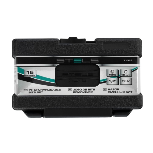 Набор бит TORX, хвостовик-шестигранник, 10 мм, CrV, 15 предметов Stels фото 10