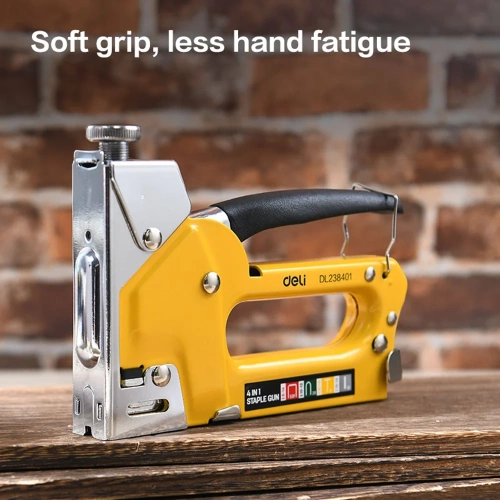Мебельный степлер металлический 4-в-1 DELI DL238401 скобы 53Fб, гвозди 212955 фото 6
