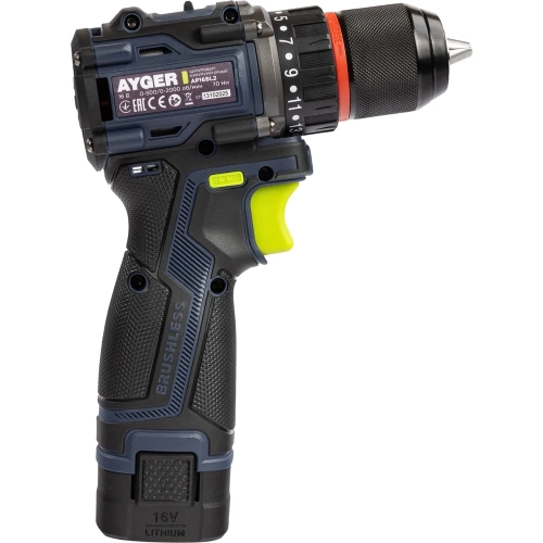 Аккумуляторный бесщеточный шуруповерт AYGER AP16BL2 фото 4