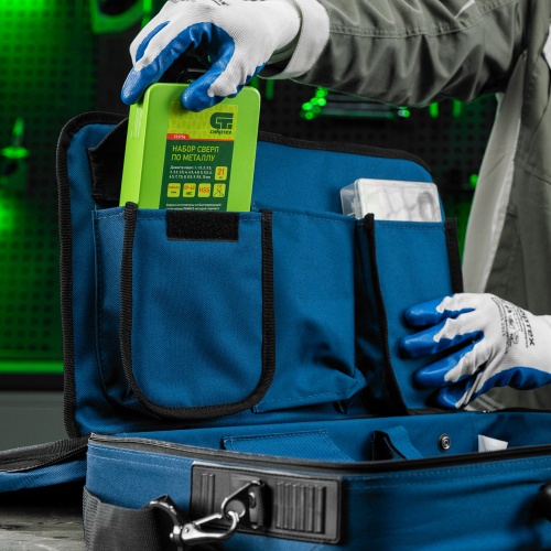 Кейс монтера, 470х340х110 мм, 25 карманов, наплечный ремень Сибртех фото 13