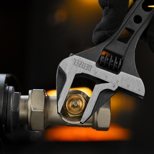 Ключ разводной 155 мм, CrV, кованый, укороченная рукоятка Denzel фото 9