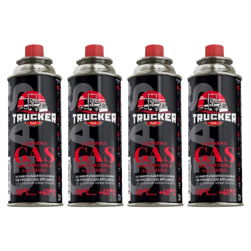 Газ углеводородный сжиженный в баллоне TRUCKER всесезонный, 220 г, набор 4 штуки ТРг-10/0-220-Т04 Газ углеводородный сжиженный в баллоне TRUCKER всесезонный, 220 г, набор 4 штуки ТРг-10/0-220-Т04