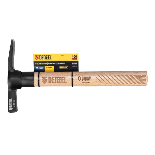 Молоток каменщика, 400 г, буковая рукоятка, EFP Denzel фото 6