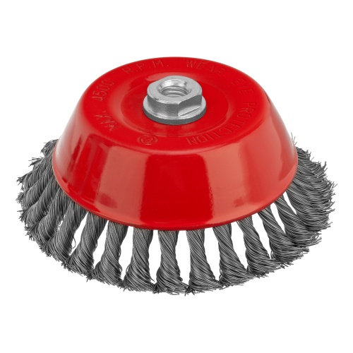 Щетка для УШМ, 150 мм, М14, "чашка", крученая проволока 0.5 мм Matrix