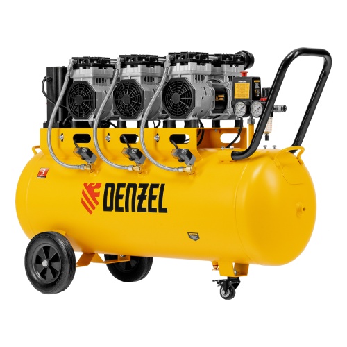 Компрессор безмасляный, малошумный  DLS 2250/100, 2250 Вт, 3x750, 100 л, 410 л/мин блок управления/ Denzel фото 43
