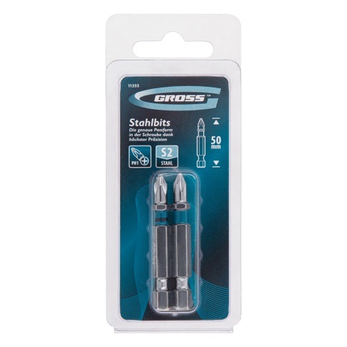 Бита РН1 х 50, сталь S2, 2 шт. Gross фото 5 Бита РН1 х 50, сталь S2, 2 шт. Gross фото 5