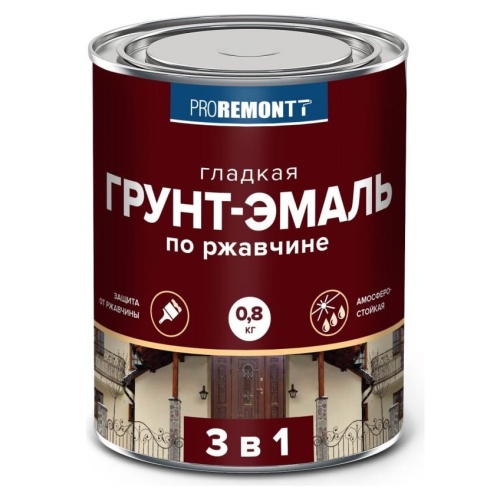 Грунт-эмаль Proremontt 3 в 1 белая 0,8 кг Грунт-эмаль Proremontt 3 в 1 белая 0,8 кг