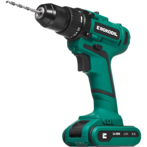 Аккумуляторная дрель-шуруповерт Rokodil Twist 2 Pro, 18В, 48Нм, 2Ач, 1045101 Аккумуляторная дрель-шуруповерт Rokodil Twist 2 Pro, 18В, 48Нм, 2Ач, 1045101