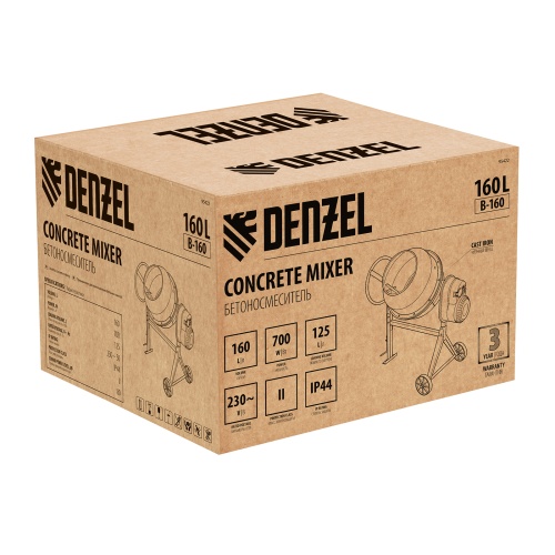 Бетоносмеситель B-160, 700 Вт, 160 л Denzel фото 6 Бетоносмеситель B-160, 700 Вт, 160 л Denzel фото 6
