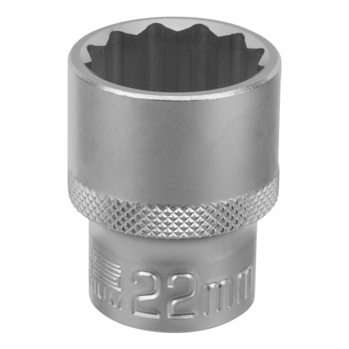 Головка торцевая, 22 мм, двенадцатигранная, CrV, под квадрат 1/2, хромированная Stels фото 2 Головка торцевая, 22 мм, двенадцатигранная, CrV, под квадрат 1/2, хромированная Stels фото 2