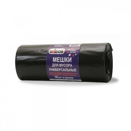 Мешок для мусора 220л Unibob 90х130 см 60мкм. черный фото 2