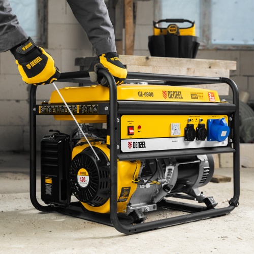 Генератор бензиновый GE 6900, 5.5 кВт, 220 В/50 Гц, 25 л, ручной старт Denzel фото 15 Генератор бензиновый GE 6900, 5.5 кВт, 220 В/50 Гц, 25 л, ручной старт Denzel фото 15