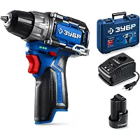 Дрель-шуруповерт ЗУБР Профессионал компакт, 12В, 45Нм, 1 аккумулятор, тип Т7, 2А·ч, кейс DB-121-21