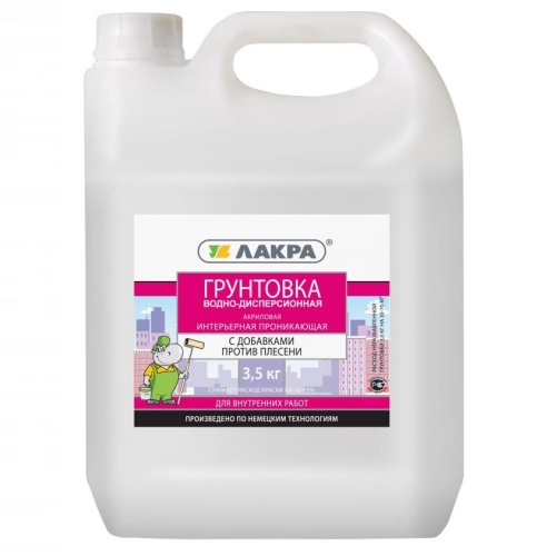Грунт интерьерный проникающий против плесени Лакра 3,5 кг