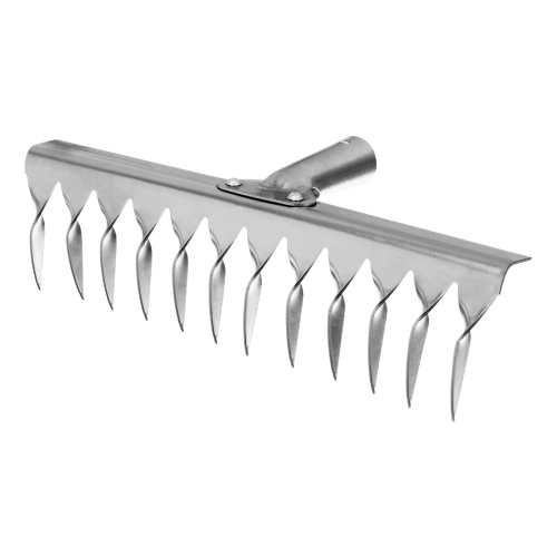 Грабли, нержавеющая сталь, 290 мм, 12 витых зубьев, без черенка, Сибртех