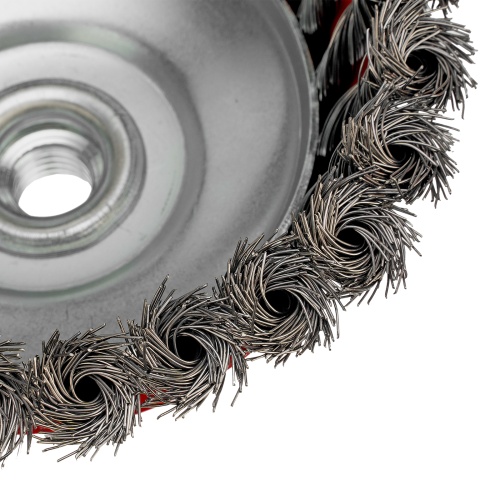 Щетка для УШМ, 125 мм, М14, "чашка", крученая проволока 0.35 мм Matrix фото 5