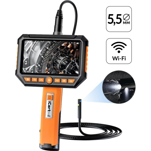 Промышленный видеоэндоскоп iCarTool экран 5", 2 камеры, 2Мп, 1920x1080, длина 1 м, 5.5 мм, сменный зонд IC-V116B Промышленный видеоэндоскоп iCarTool экран 5", 2 камеры, 2Мп, 1920x1080, длина 1 м, 5.5 мм, сменный зонд IC-V116B