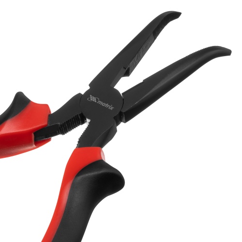 Длинногубцы изогнутые Black Nickel, 200 мм, двухкомпонентные рукоятки Matrix фото 5