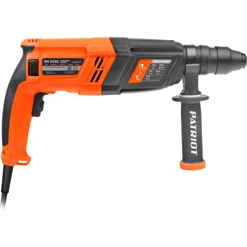 Перфоратор PATRIOT RH 243Q SDS+, мощность 770 Вт, 2.6 Дж, 3 режима работы, быстросменный патрон QCC, макс.диаметр 24 мм, глубиномер, кейс 140301344 фото 6