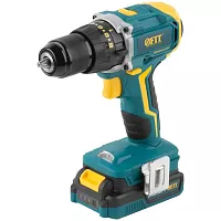 Аккумуляторная дрель-шуруповерт FIT 20,0 В, 0-400/1400 об/мин, 50,0 Нм, 2 Li-Ion 2,0 Ач, 1,5 ч, бесщеточный, резкий наклон, кейс 80130